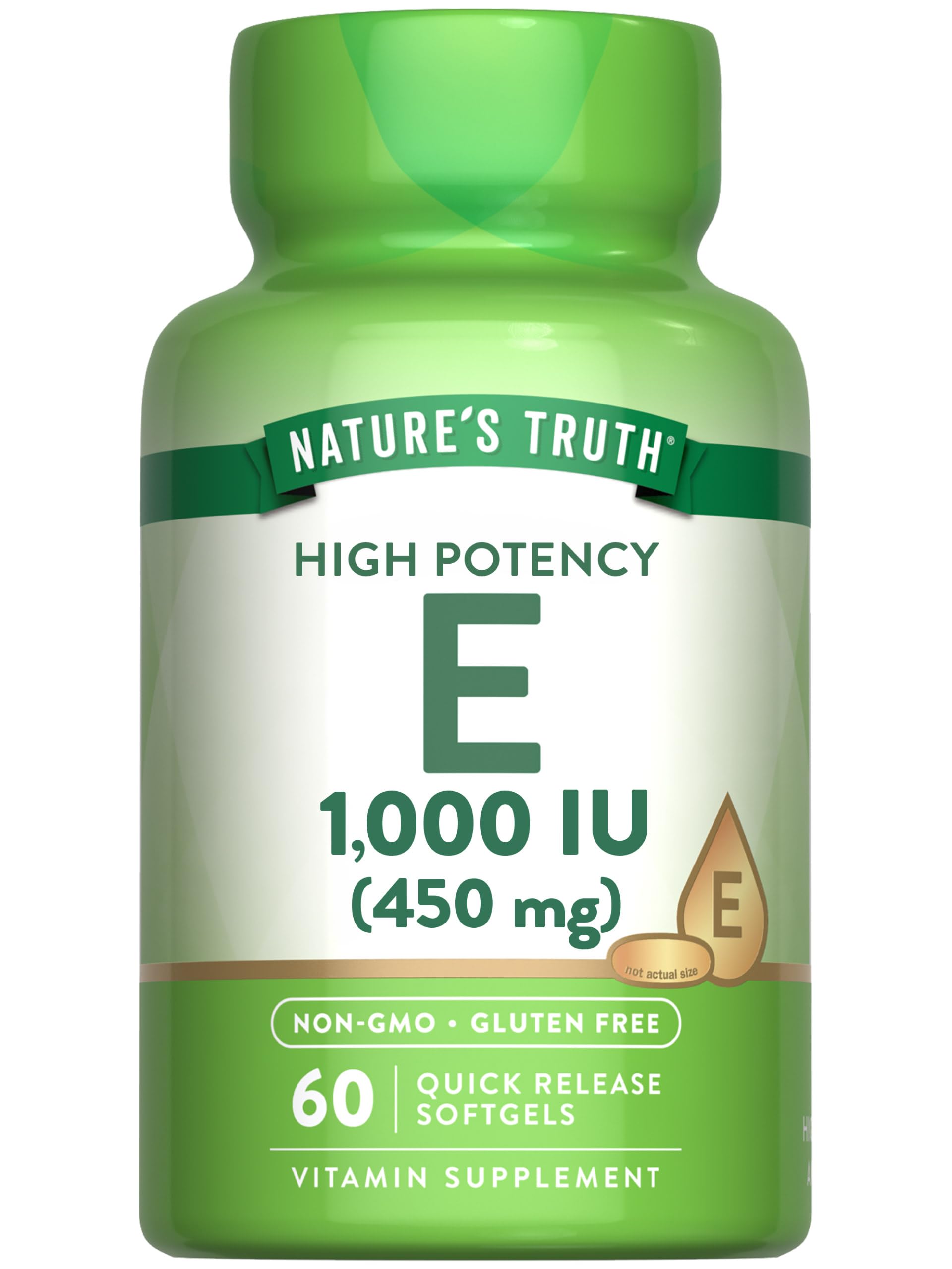 Nature's Truth Vitamin E softgels bottle for daily use