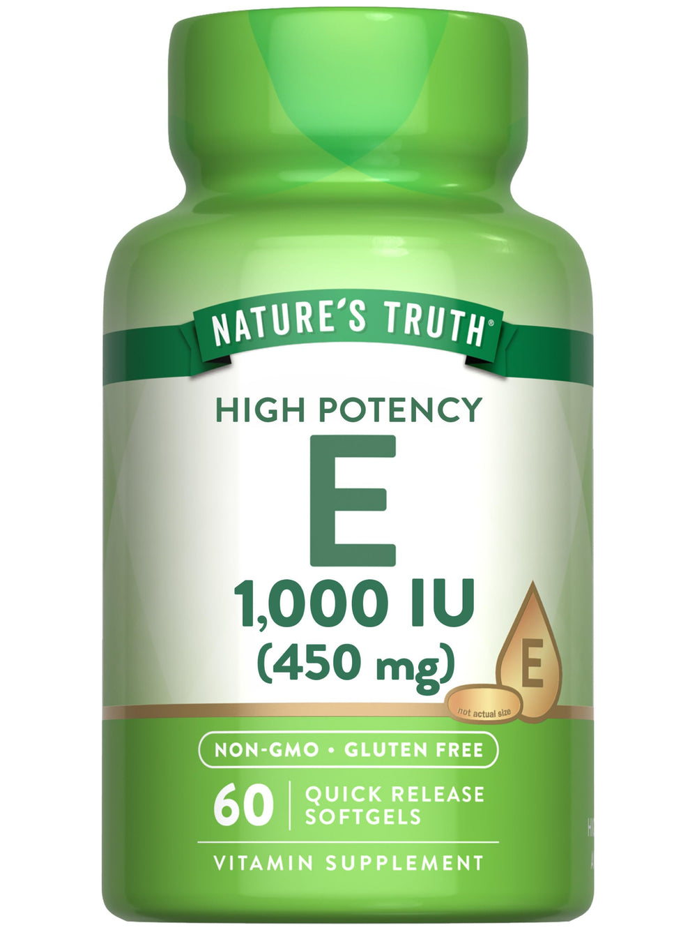 Nature's Truth Vitamin E softgels bottle for daily use
