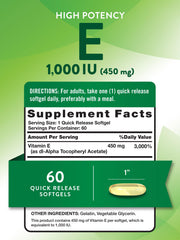 Close-up of Nature's Truth Vitamin E softgels capsules for easy daily intake