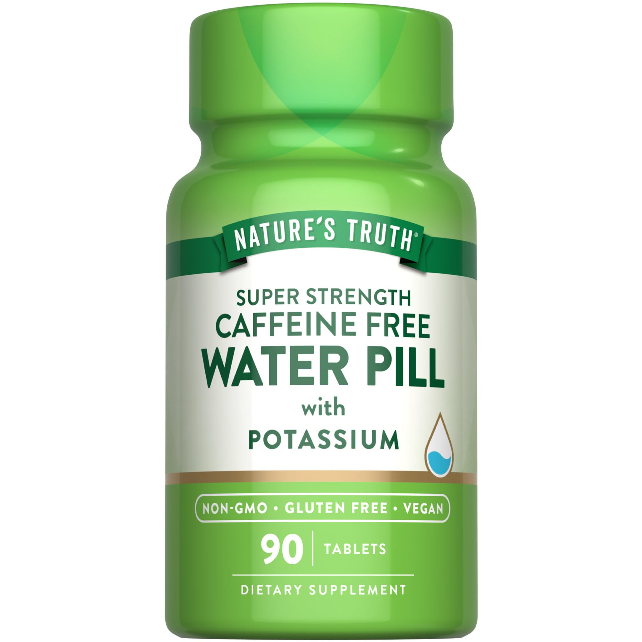 Nature's Truth Water Pill Potassium bottle with hydration sign on label.