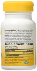 Nature's Way Activated Charcoal label front highlights potency and allergen-free formula