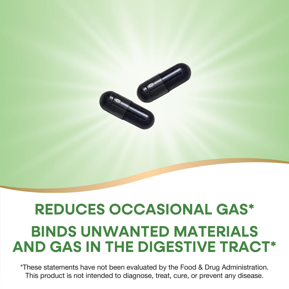 Nature's Way Activated Charcoal packaging back with usage details