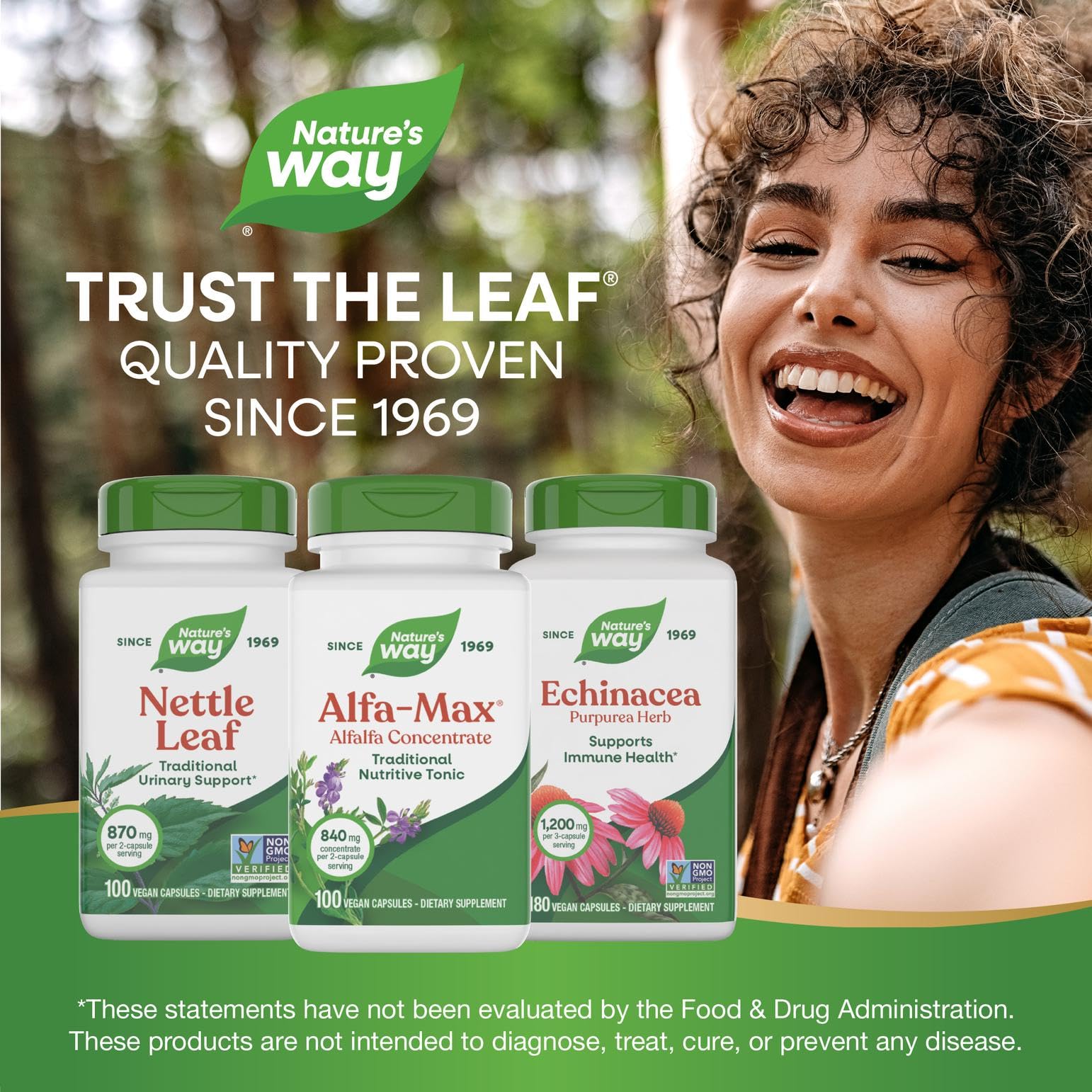 Exterior of Nature's Way Alfa-Max packaging showcasing product design