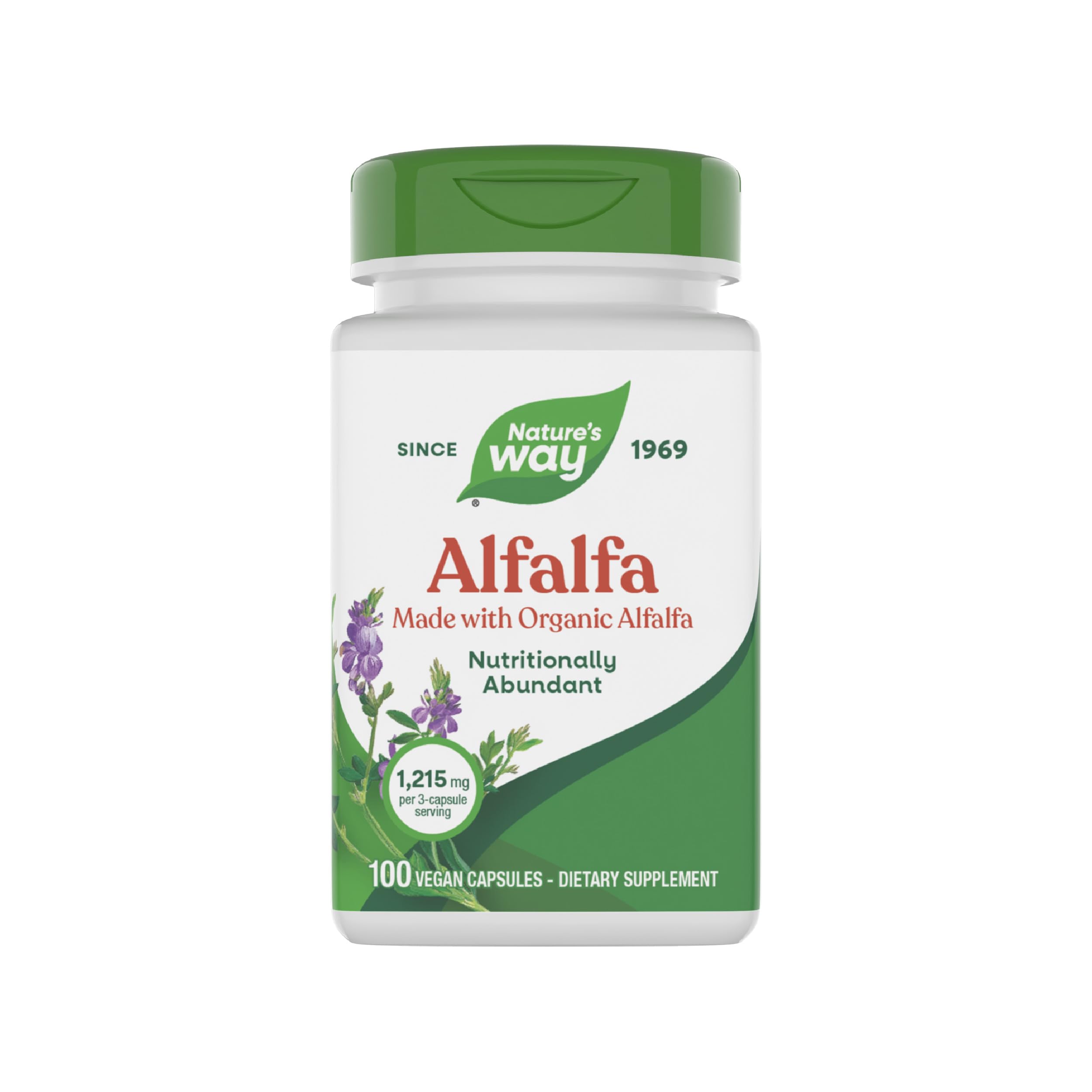 Nature's Way Alfalfa, botella-capsulas: complemento diario para apoyar tu bienestar.