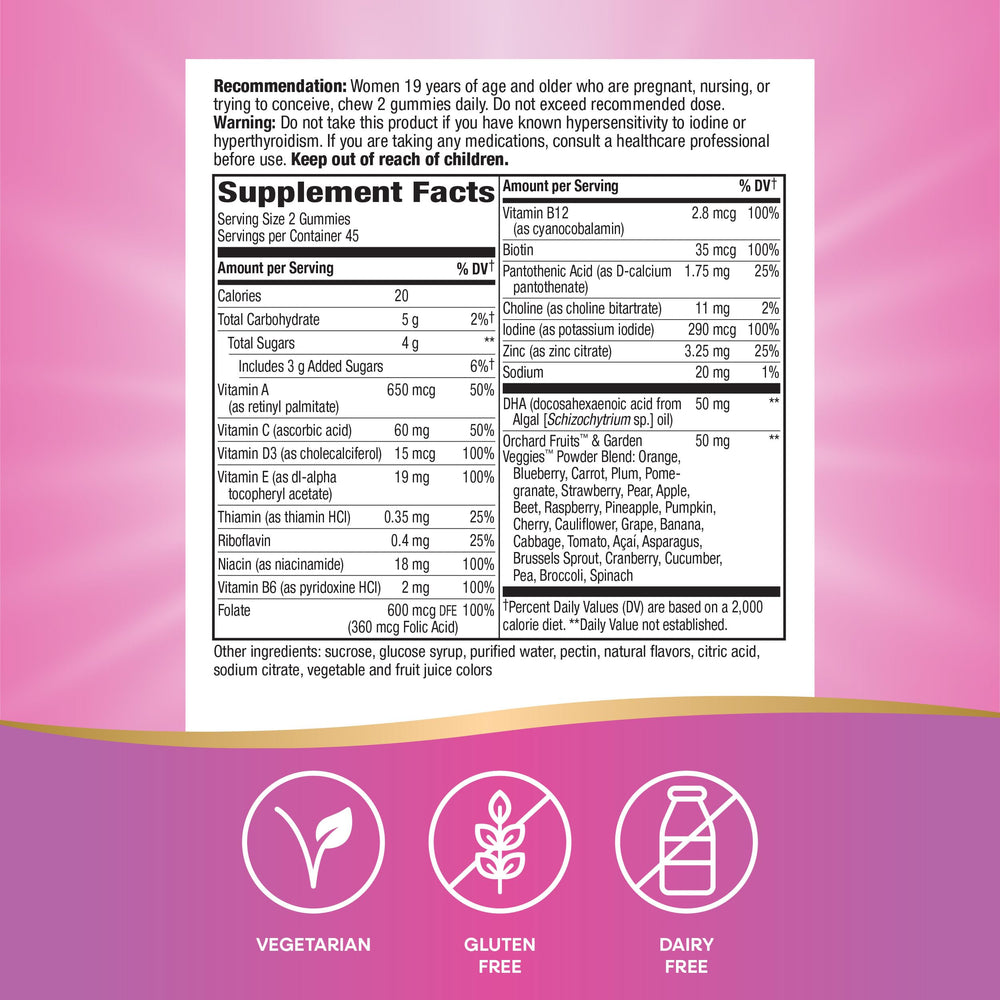 Nature's Way Alive Prenatal packaging variation image with two gummies per serving