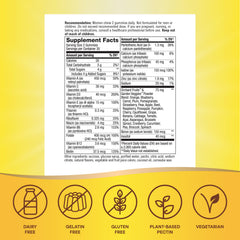 Close-up of the Alive! label highlighting two gummies per day for balance