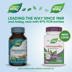Nature's Way Ashwagandha capsules close-up for calm moments and balance.