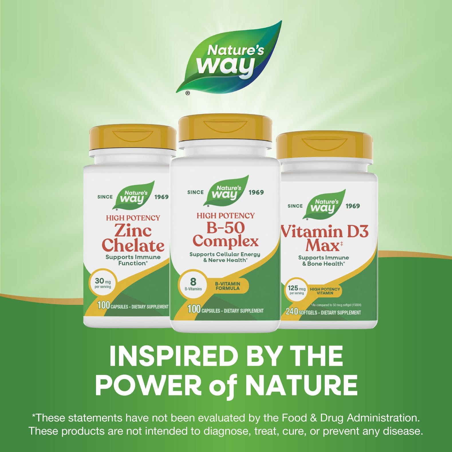 Nature's Way B-50 Complex bottle on shelf in everyday setting