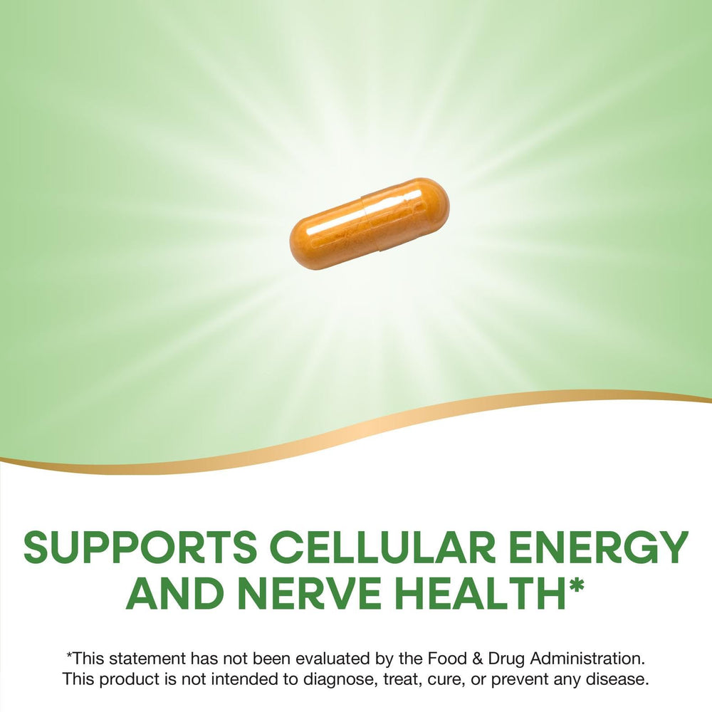 Nature's Way B-50 Complex label detail reveals eight B vitamins and folic acid