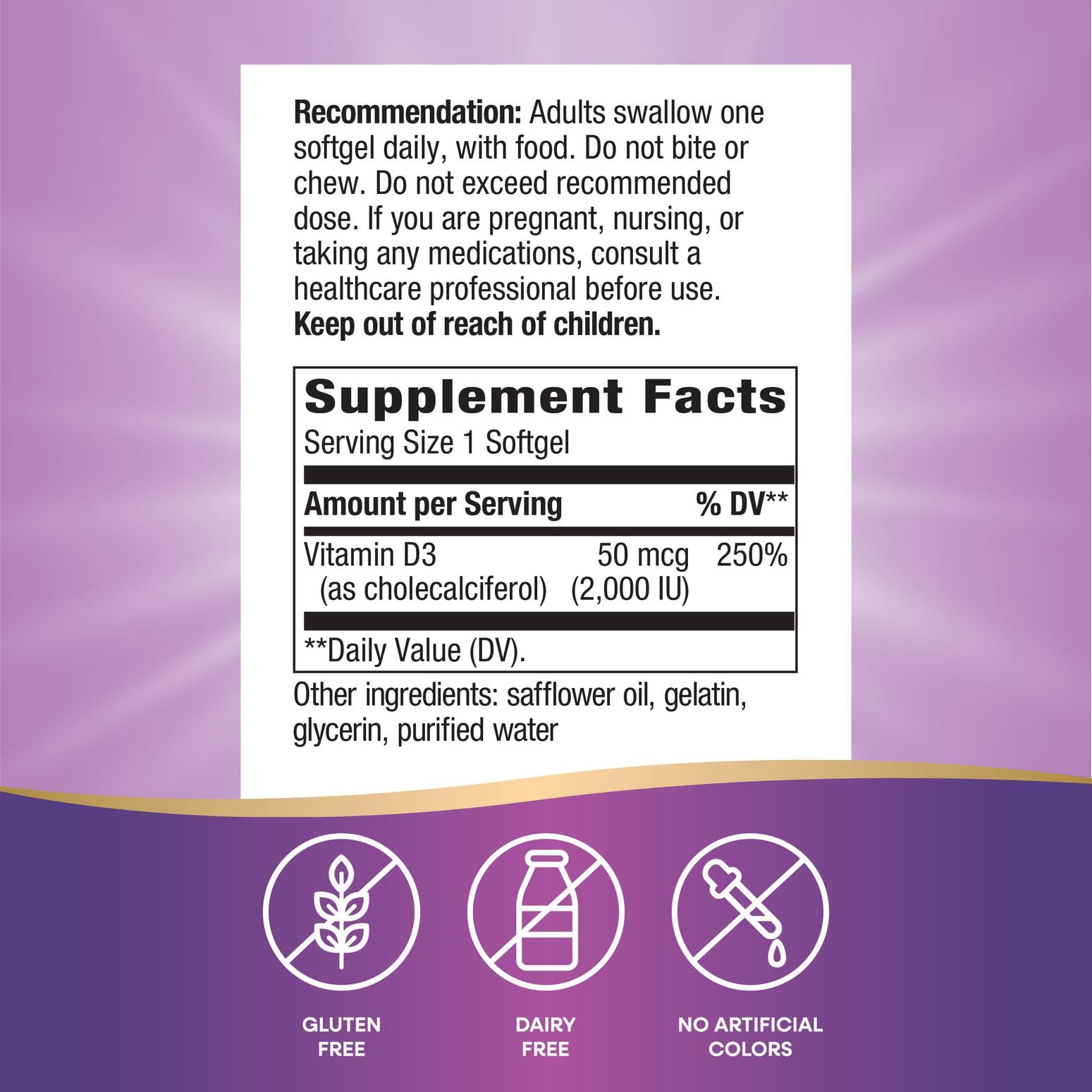 Nature's Way bottle label close-up showing 240 softgels.