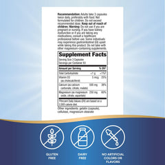 Nature's Way Calcium Mag D3 bottle back outlines dosage and benefits.