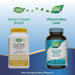 Nature's Way Calcium Magnesium D3 Complex capsules ideal for daily muscle function