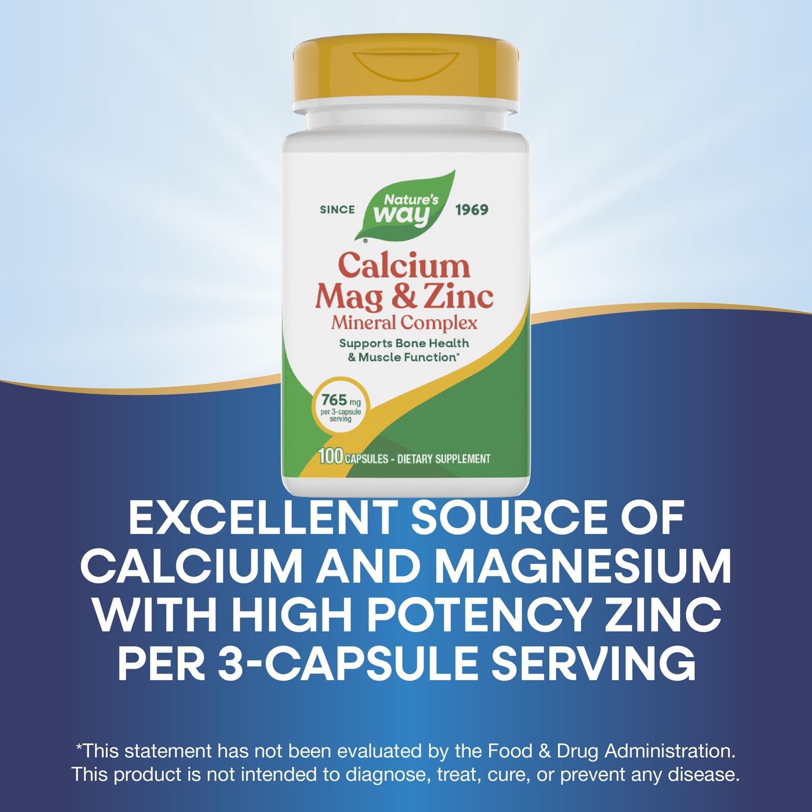 Nature's Way Calcium Magnesium Zinc ingredients panel lists calcium magnesium and zinc.