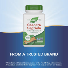 Packaging image of Nature's Way Cascara Sagrada for adults and kids 12+