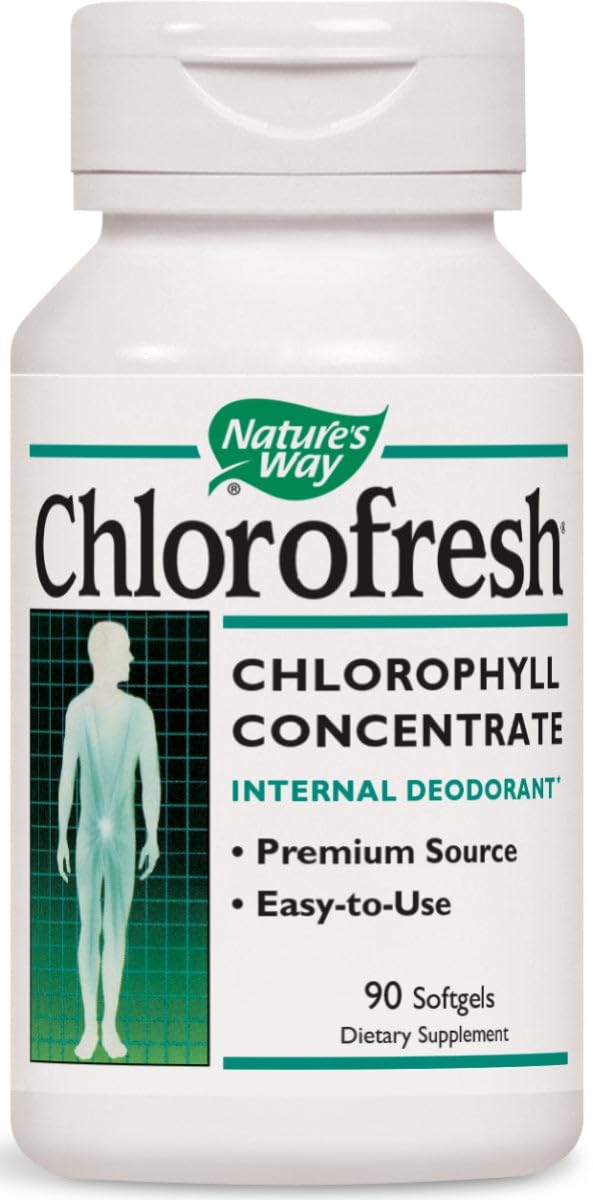 Nature's Way Chlorofresh packaging with dosage guidance and quality emphasis