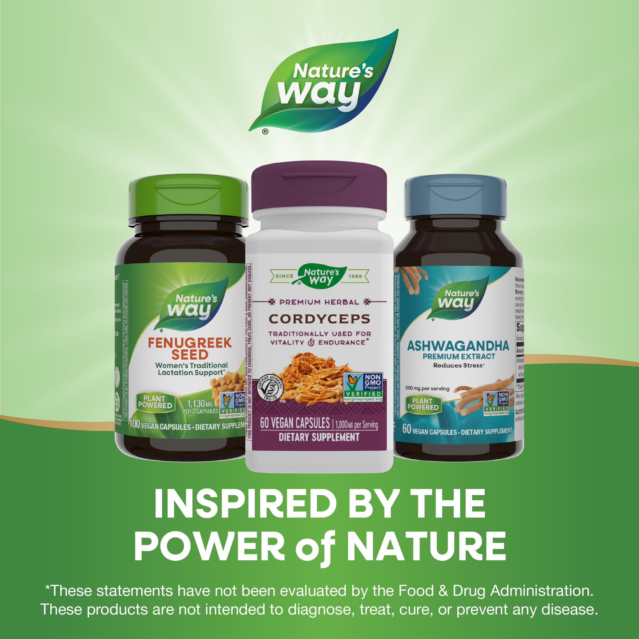 Nature's Way Cordyceps ingredient panel close-up