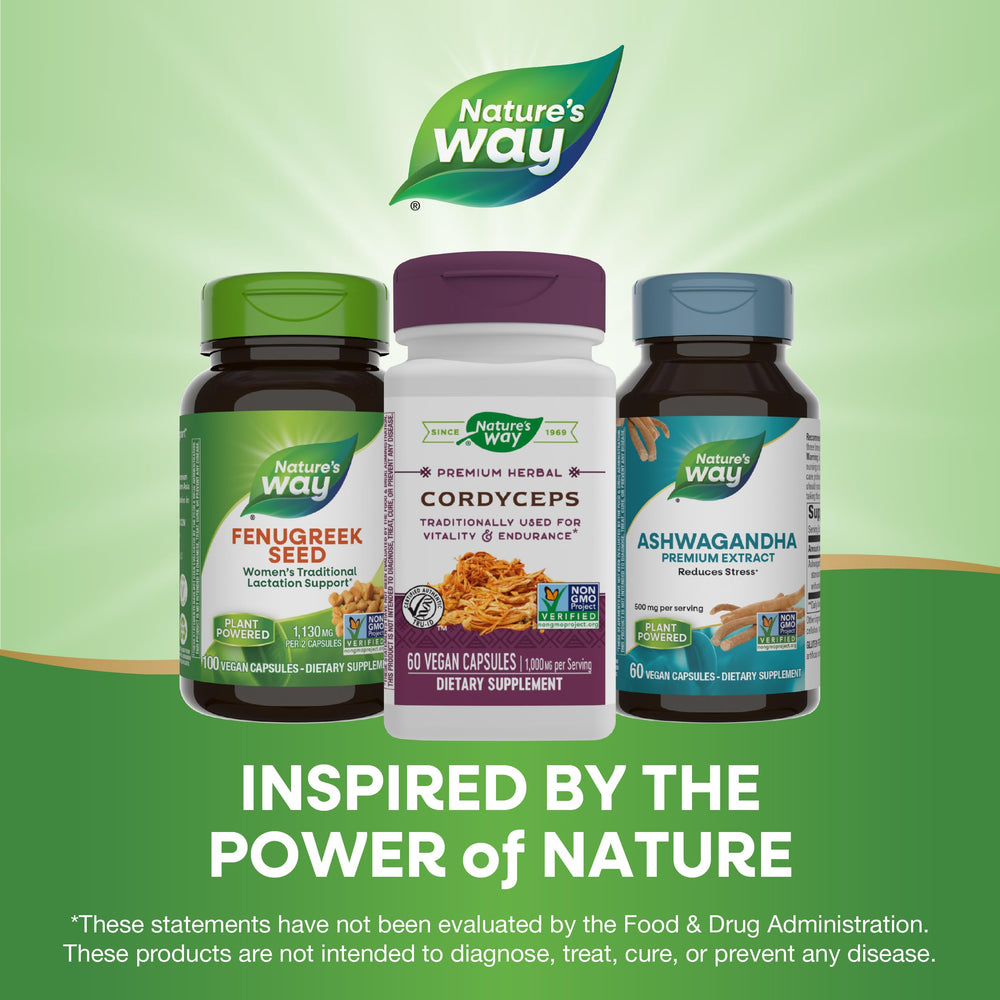 Nature's Way Cordyceps ingredient panel close-up