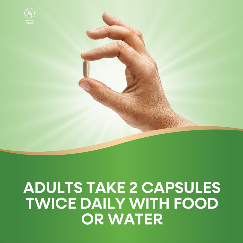 Nature's Way Cordyceps serving suggestion with two capsules