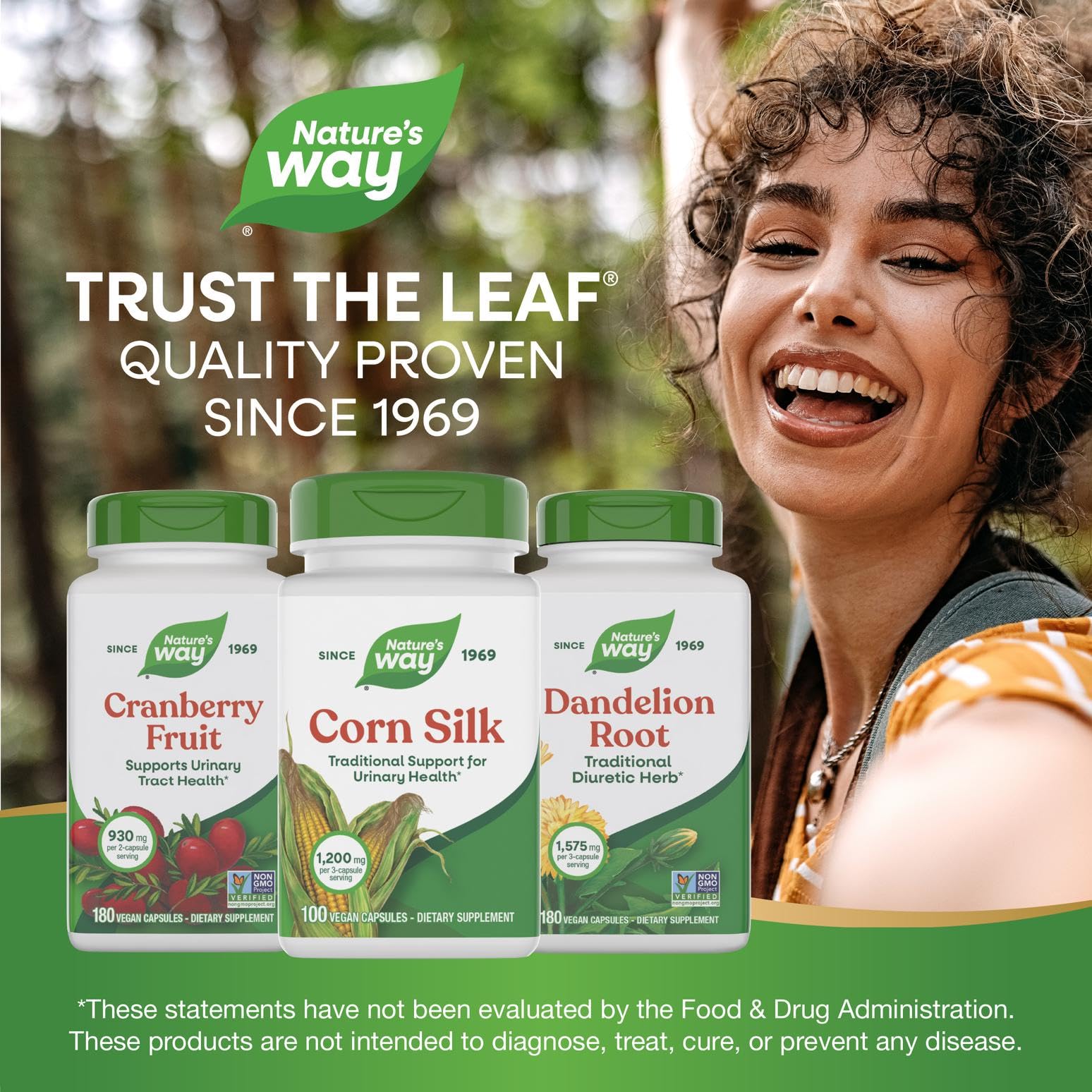 Nature's Way Corn Silk packaging scene showing capsule count and plant-based formula