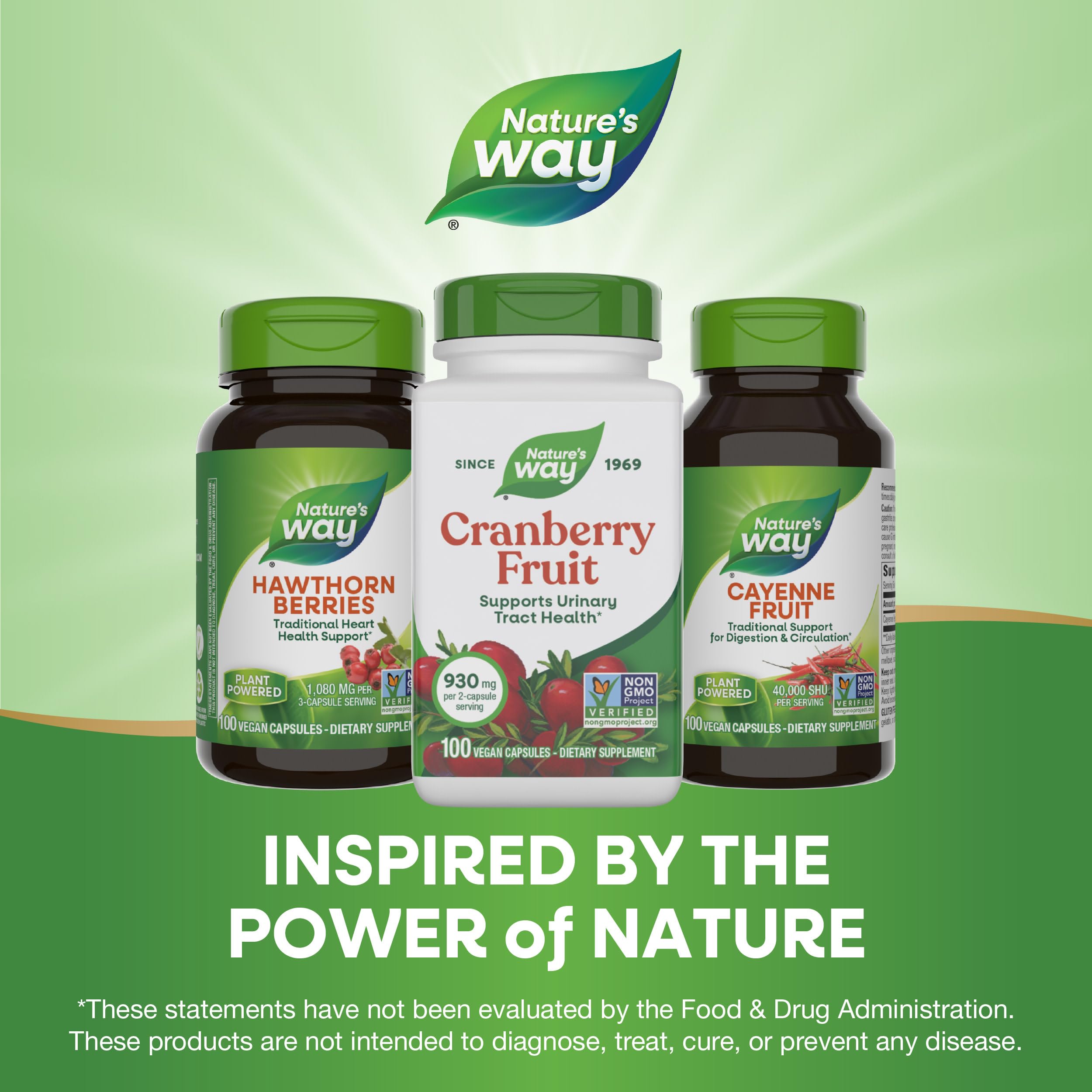 Packaging variation across Nature's Way Cranberry products shown