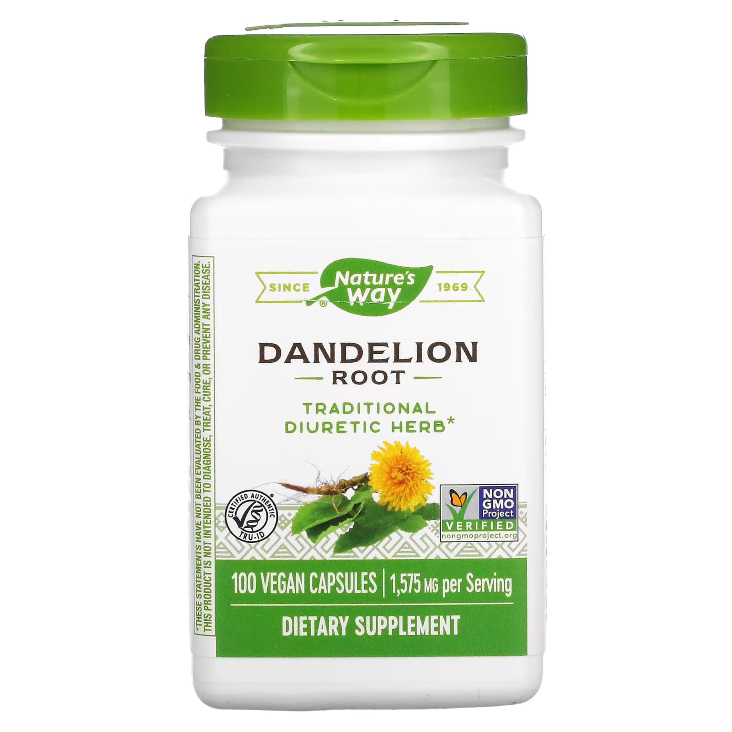 Nature's Way Dandelion Root bottle front for a daily bitter herbal routine.