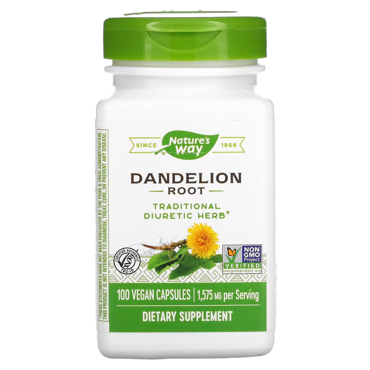 Nature's Way Dandelion Root bottle front for a daily bitter herbal routine.