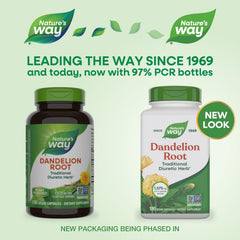Nature's Way Dandelion Root capsules close-up highlighting vegan daily supplement