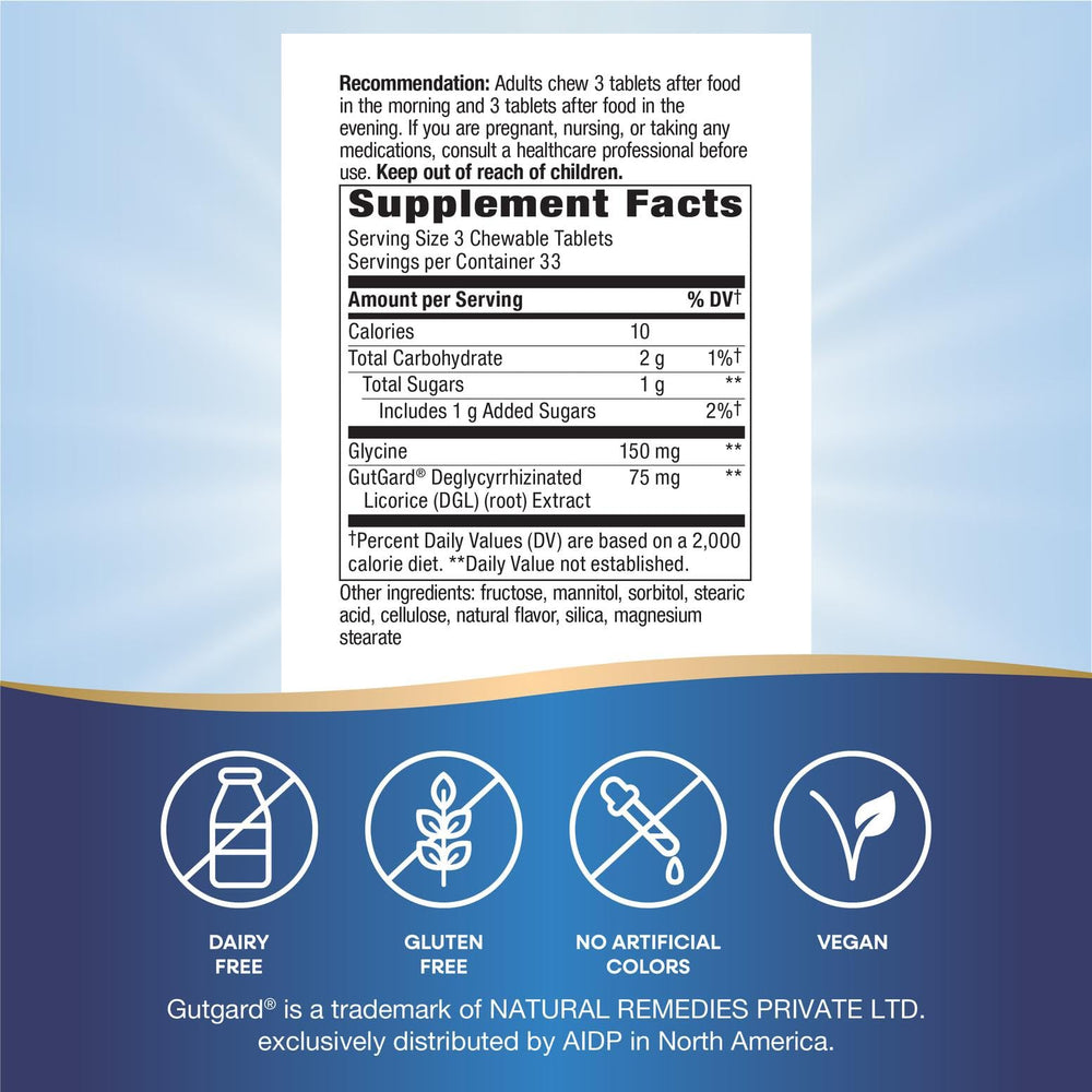 Nature's Way DGL chewable tablets after meals for convenient digestive support.