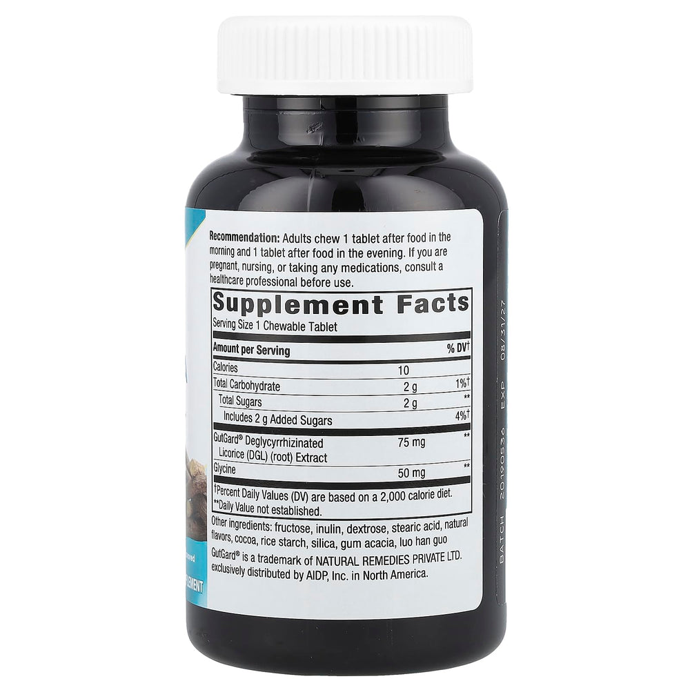 Nature's Way DGL Ultra Extra Strength label close-up highlighting vegan, gluten-free formula