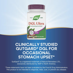 Nature's Way DGL Ultra box packaging displays supplement facts and vegan label.