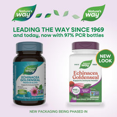Nature's Way Echinacea Goldenseal capsules ready for daily immune support.