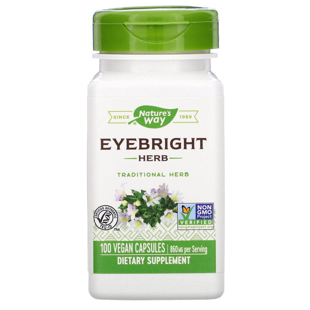 Nature's Way Eyebright bottle label for easy daily use.