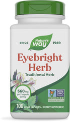 Nature's Way Eyebright capsules in a bottle for easy daily use.