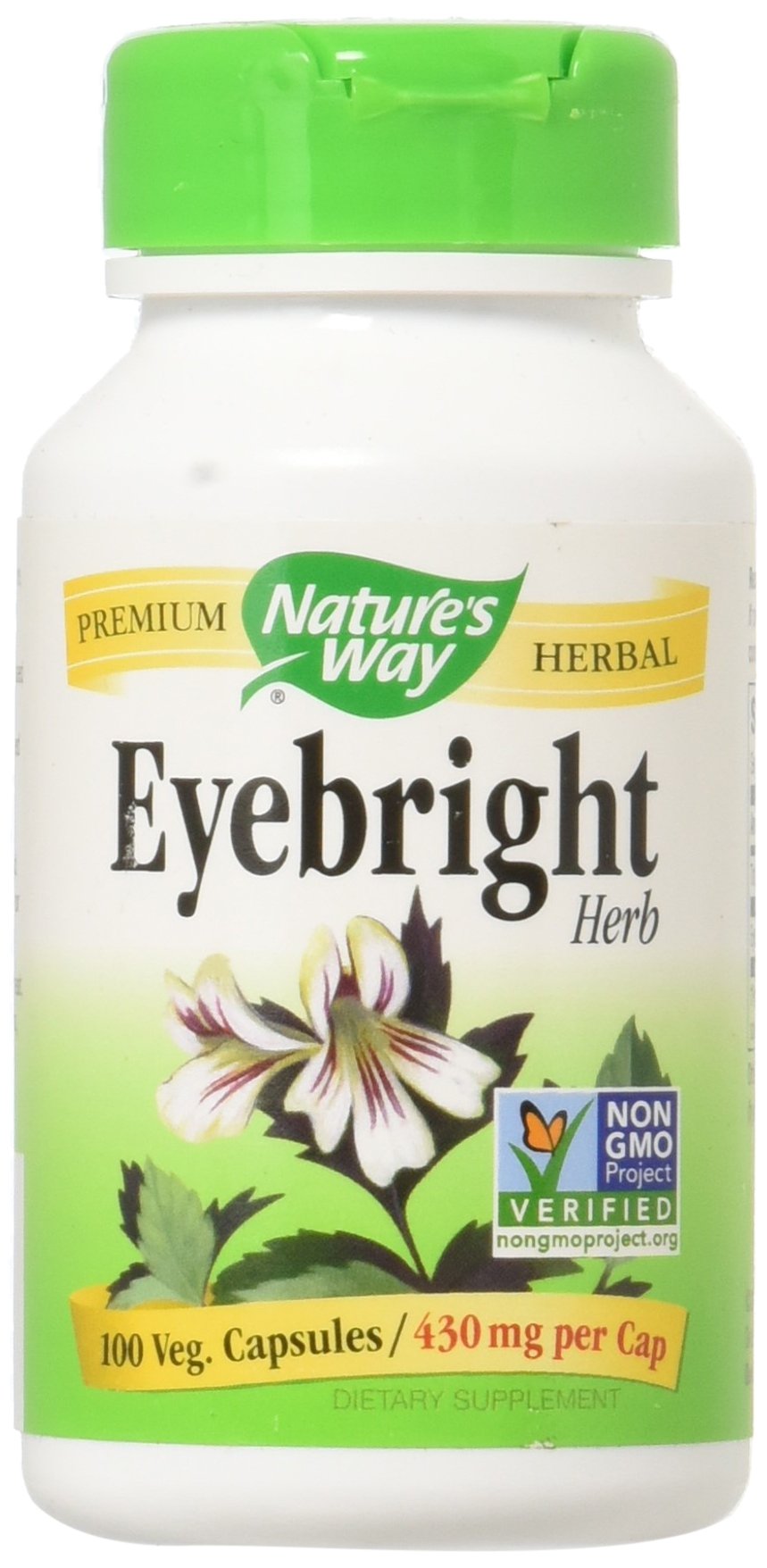 Nature's Way Eyebright container packaging highlights a long-lasting 50-serving bottle.