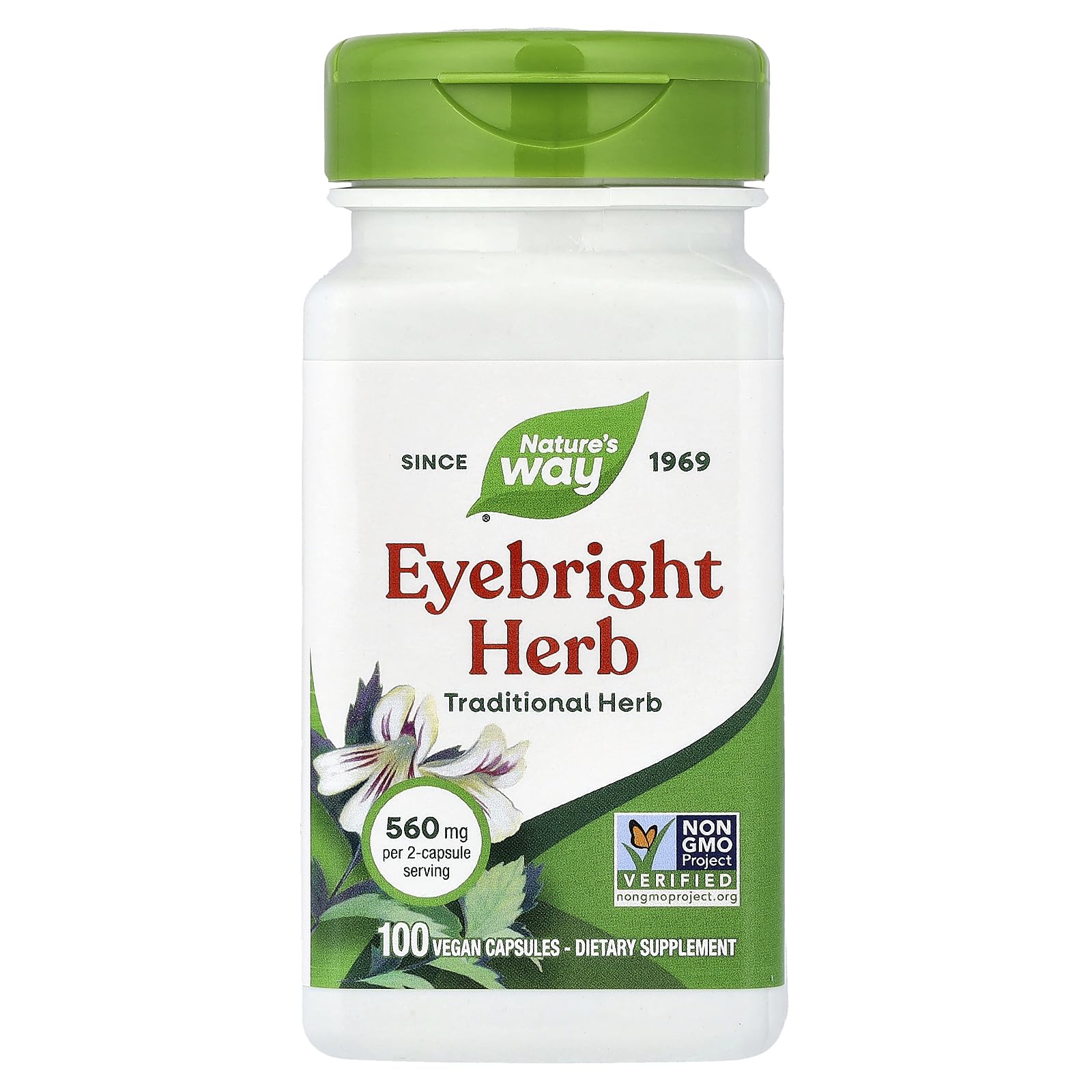 Nature's Way Eyebright bottle showing 860 mg serving for daily wellness support.