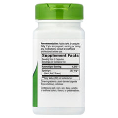 Nature's Way Eyebright label closeup emphasizing vegan, non-GMO ingredients.