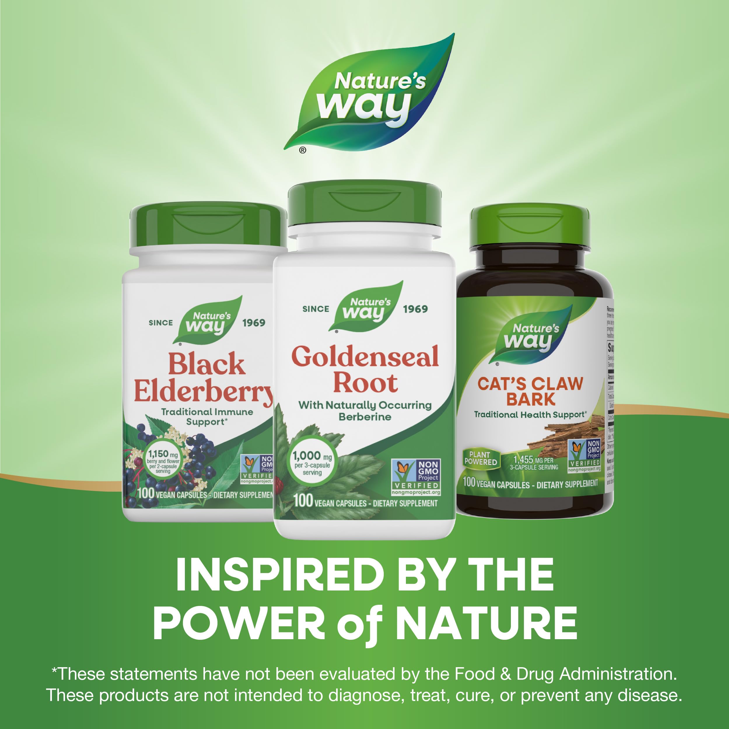 Bottle of Nature's Way Goldenseal Root on shelf