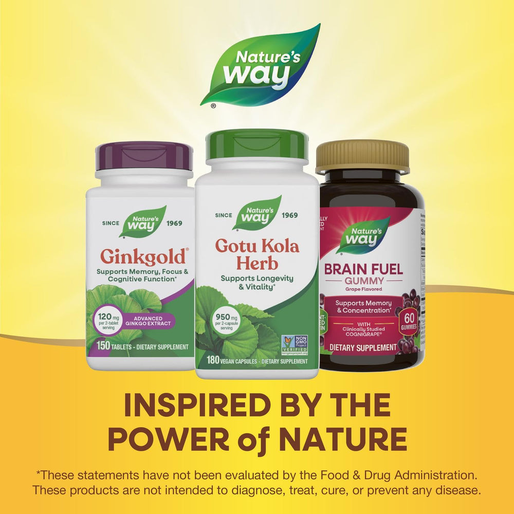 Nature's Way Gotu Kola tablet on desk for daily use.