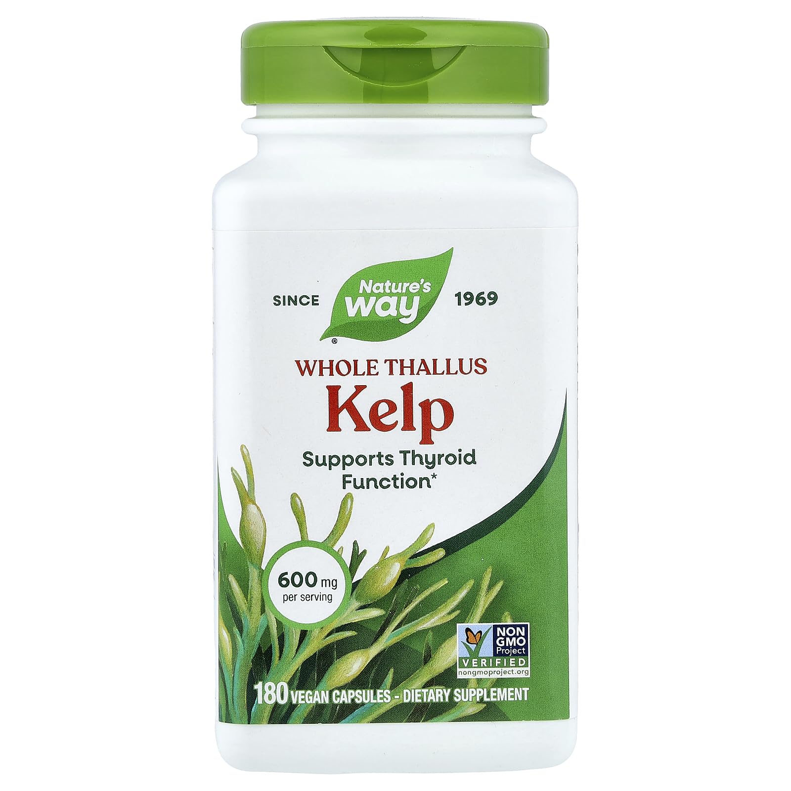 Nature's Way Kelp bottle front for daily wellness support with a two-pack