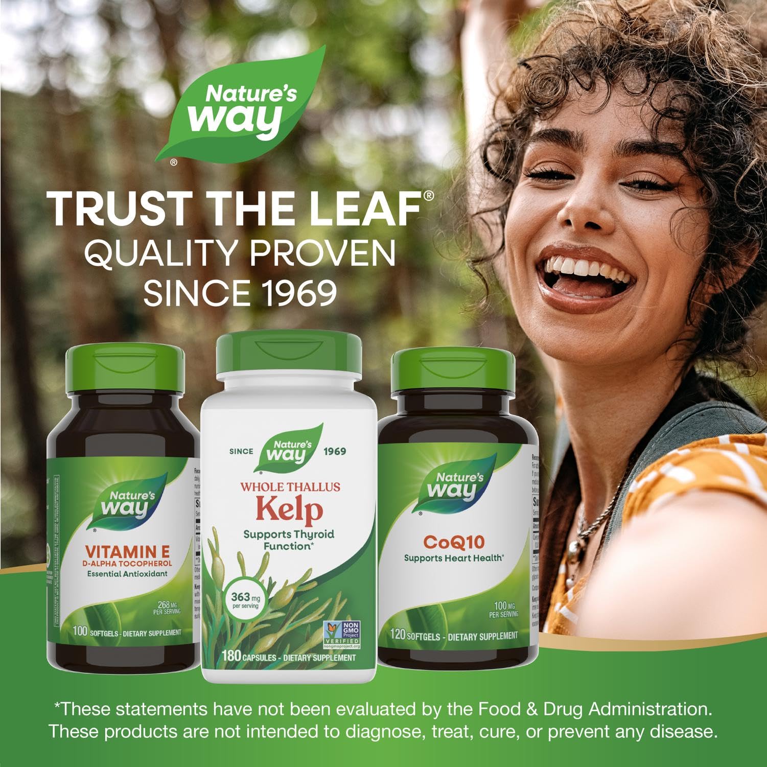 Take one Nature's Way Kelp capsule daily for convenience