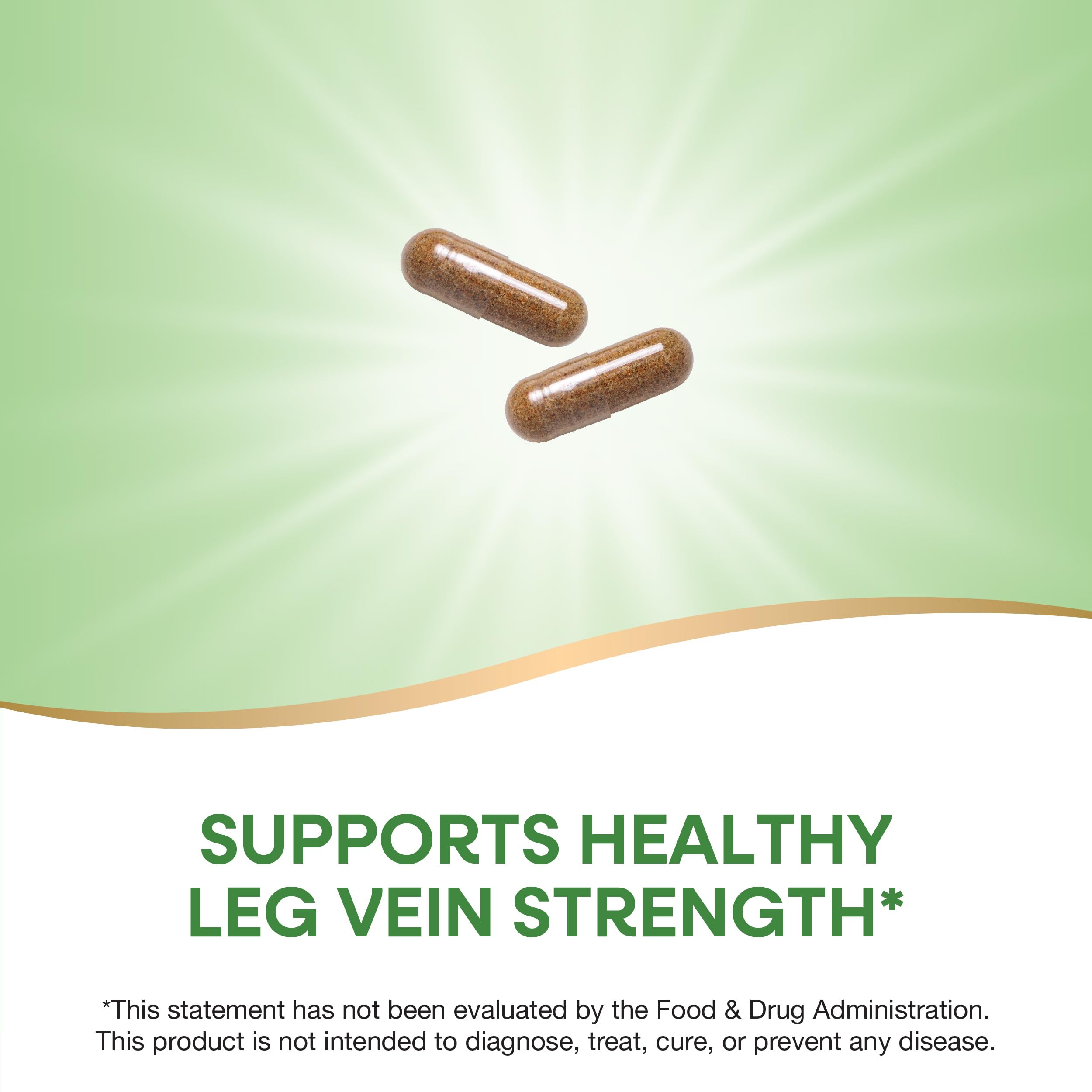 Nature's Way Leg Veins gluten-free label on packaging for clean ingredients