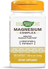 Nature's Way Magnesium Complex bottle front showing high potency formula for muscle support