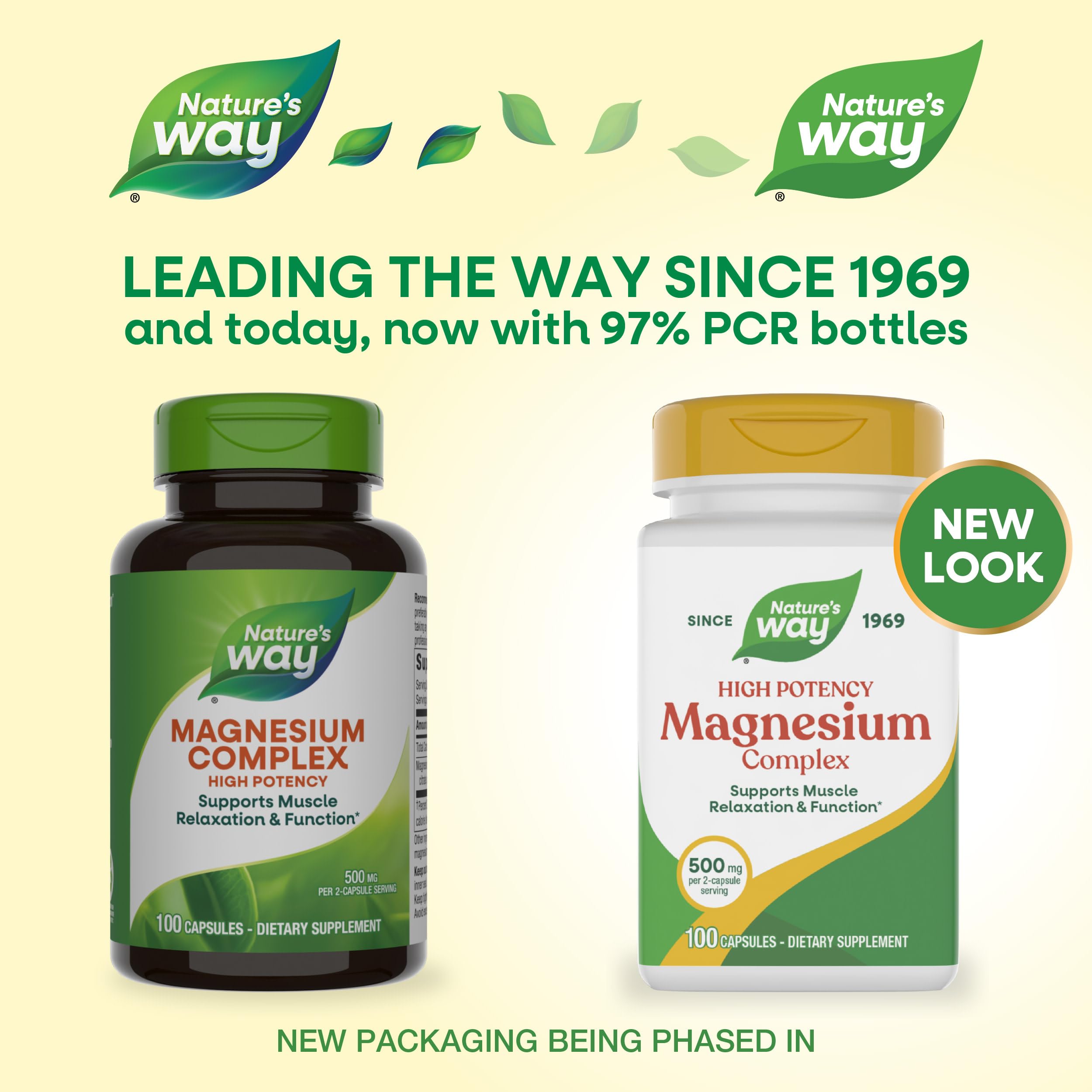 Nature's Way Magnesium Complex capsules closeup high potency for muscle function