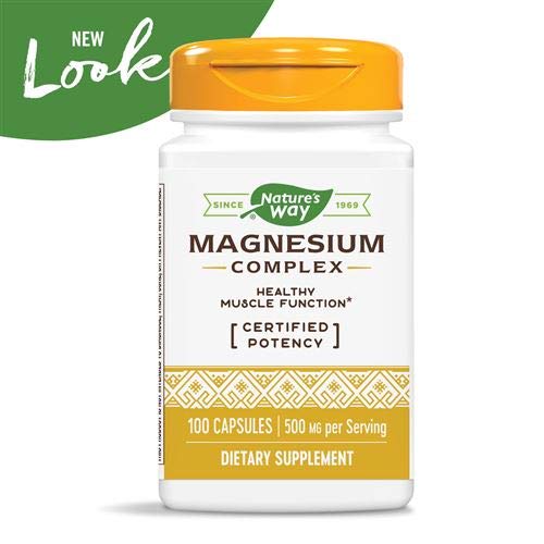 Nature's Way Magnesium Complex nutrition label showing two forms of magnesium