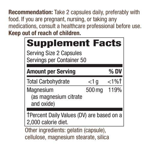 Nature's Way Magnesium Complex packaging box highlighted as gluten-free dietary supplement