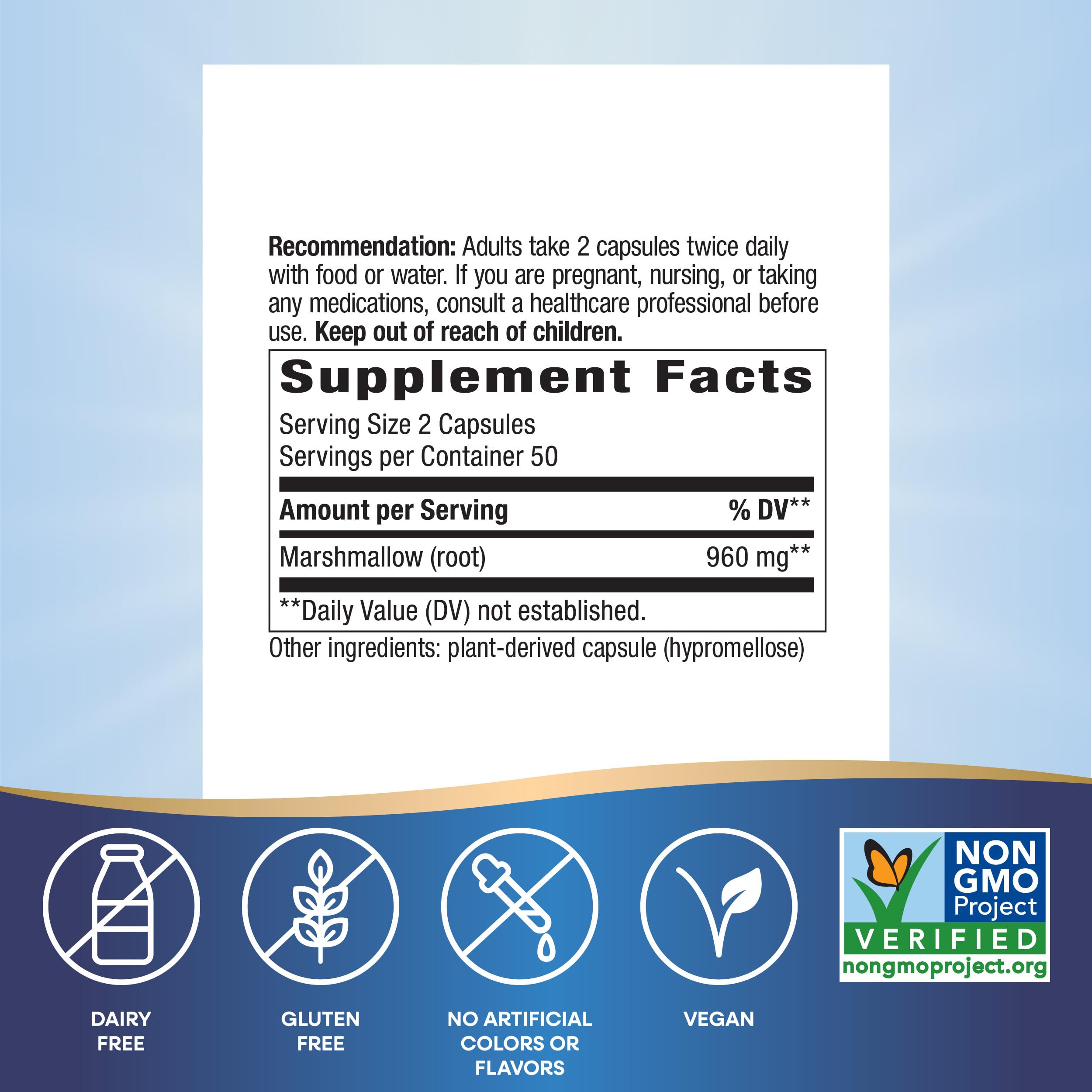 Nature's Way Marshmallow Root manufacturing testing reinforces product quality