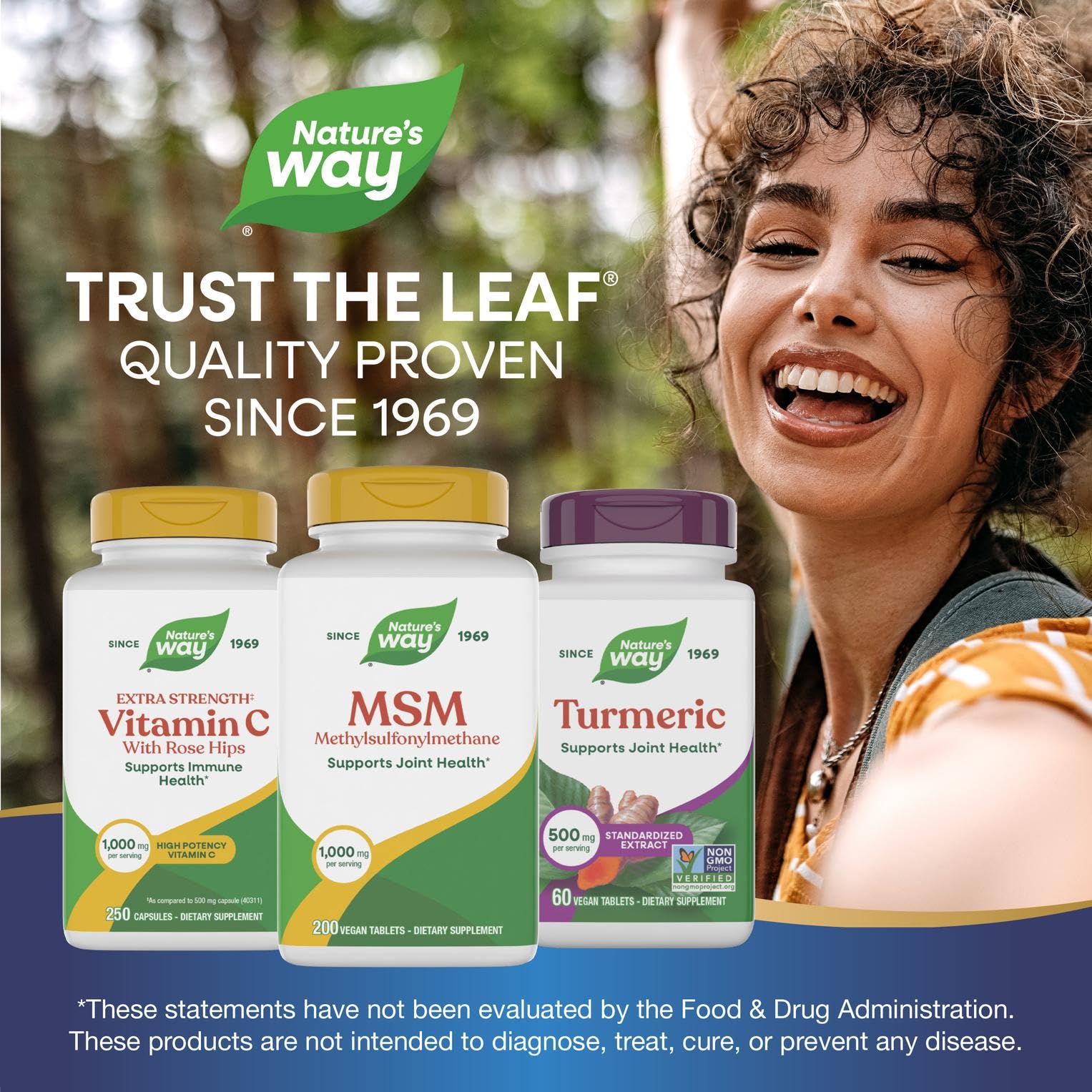 Visual of Nature's Way MSM 1000mg daily use tips for consistency.