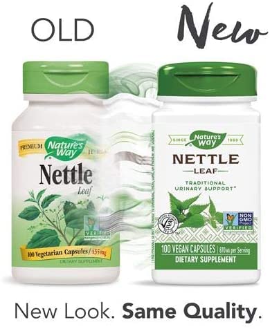 Nature's Way nettle leaf 4-pack box scene for convenient use in daily routine.