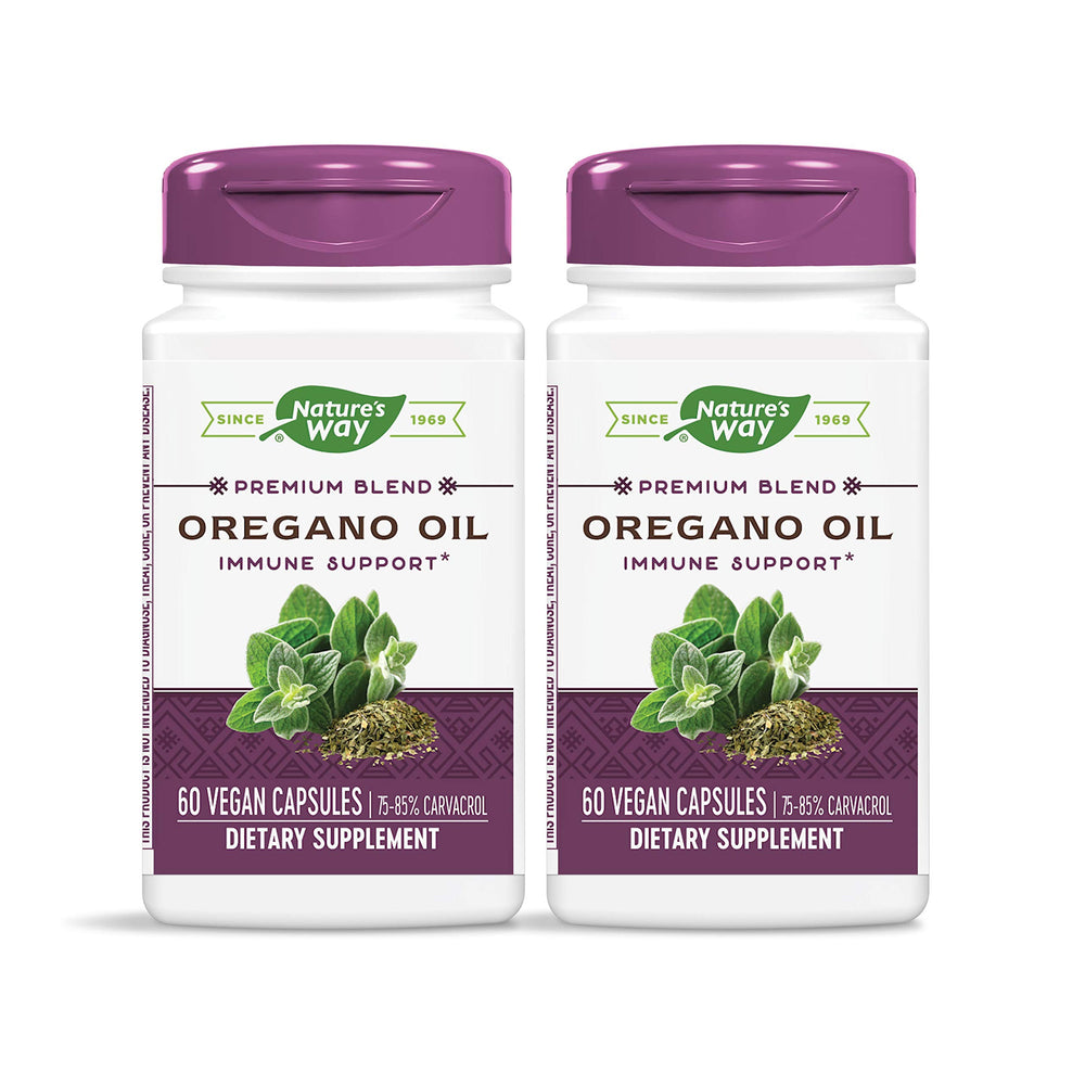 Nature's Way Oregano Oil bottle front showing carvacrol-rich formula for immune support