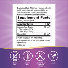 Nature's Way oregano oil capsules for daily immune support, gluten-free.